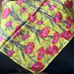 Indie designer pink and yellow carnation pattern scarf